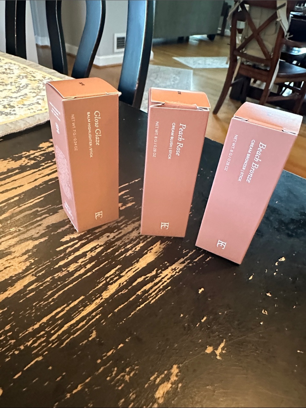 Cream Blush & Bronzer Sticks - Peach Rose, Beach Bronze, Glow Glaze